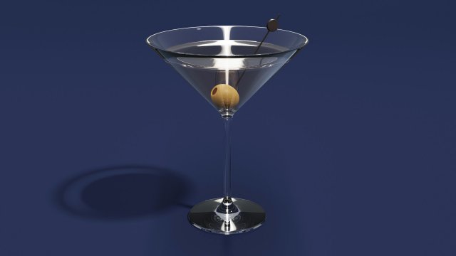 Drink Glass - Dry Martini Model 3D .c4d .max .obj .3ds .fbx .stl .blend 