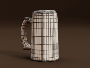 Glass Mug of Brown Ale 3D Model