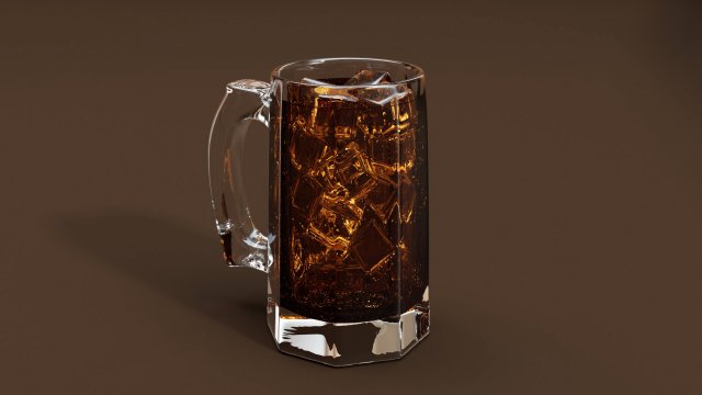 Glass Mug of Coke 3D Model .c4d .max .obj .3ds .fbx .stl .blend 