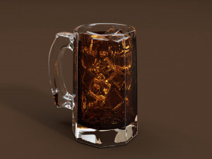 Glass Mug of Coke 3D Model