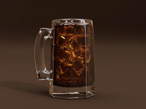 Glass Mug of Coke 3D Model