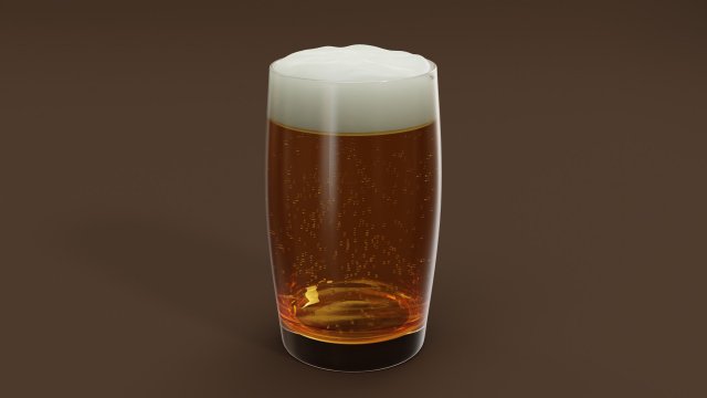 Drink Glass - Beer on Highball Glass 3D 모델 .c4d .max .obj .3ds .fbx .stl .blend 
