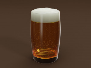 Drink Glass - Beer on Highball Glass 3D Model