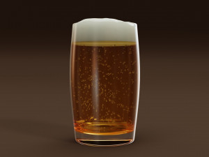 Drink Glass - Beer on Highball Glass 3D 모델