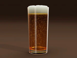 Drink Glass - Beer on Collins Glass 3D Model