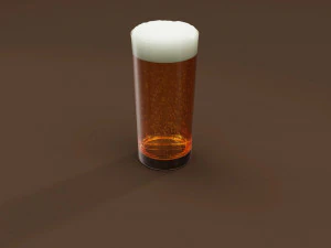 Drink Glass - Beer on Collins Glass 3D Model