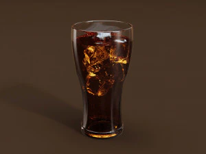 Copo de Bebida - Coca-Cola com Gelo Modelo 3D