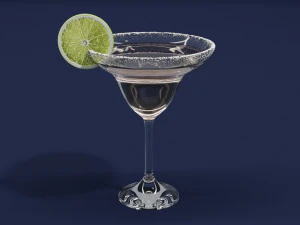 Gelas Minuman - Koktail Margarita Model 3D