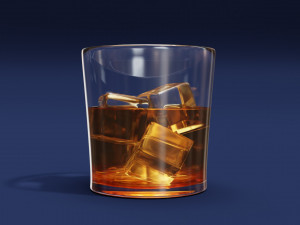 Drink Glass - Whiskey on Old Fashioned Glass Modelo 3D