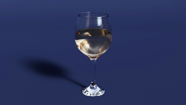 Drink Glass - White Wine 3D Model .c4d .max .obj .3ds .fbx .stl .blend 