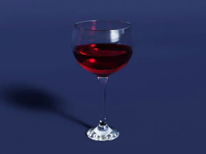 Gelas Minuman - Anggur Merah Model 3D