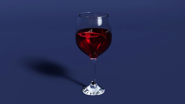 Drink Glass - Shark Wine Glass Modèle 3D .c4d .max .obj .3ds .fbx .stl .blend 