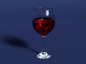 Drink Glass - Shark Wine Glass Modello 3D