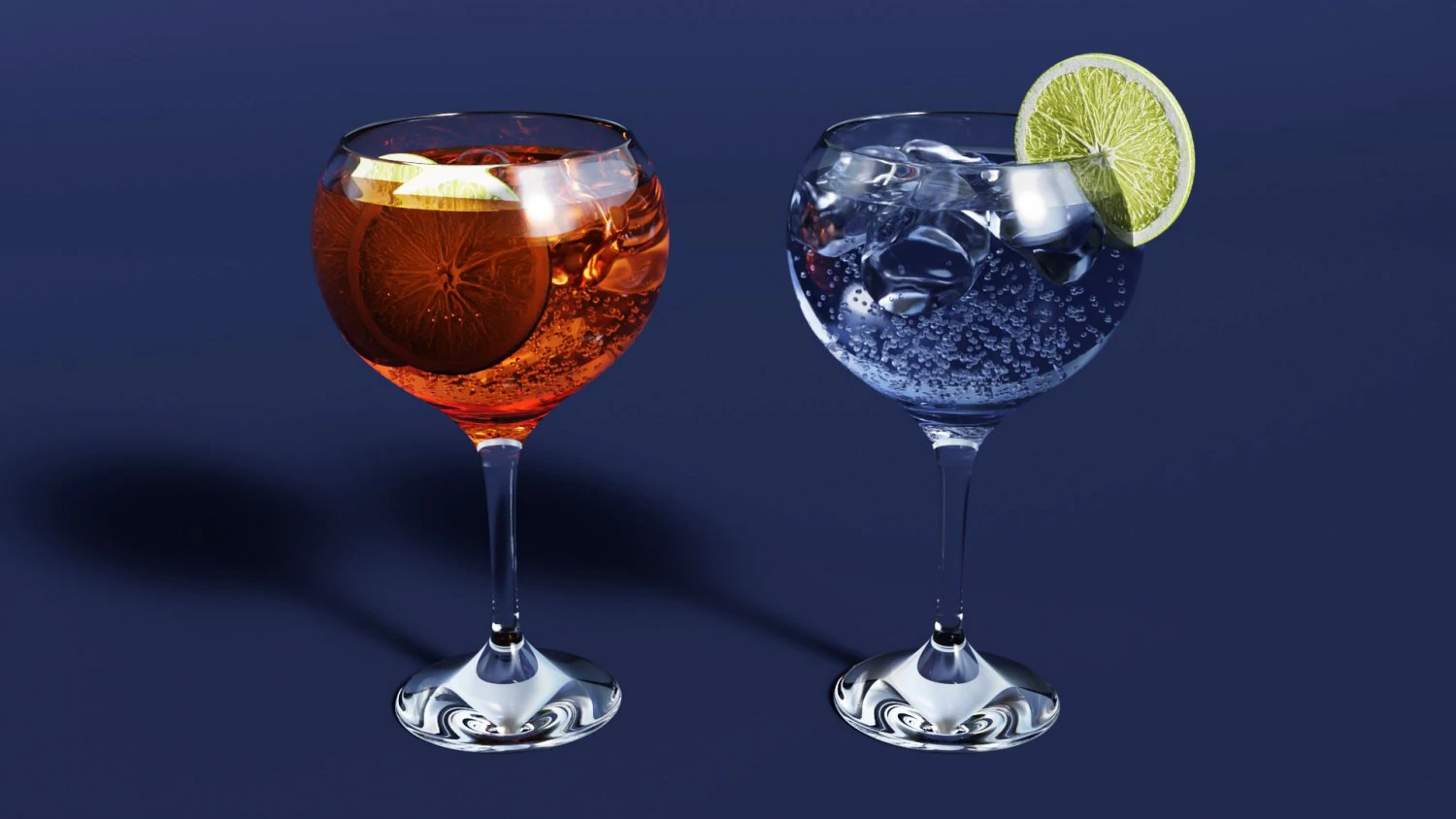 Drink Glass - Tropical Gin and Gin Tonic 3D Model .c4d .max .obj .3ds .fbx .stl .blend