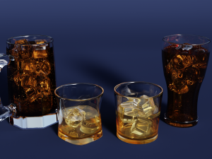 Drink Set - Coke and Whiskey Glass Modelo 3D