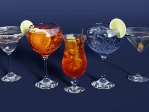 Set Minuman - Gelas Koktail Model 3D