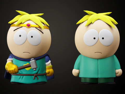 Des mod&egrave;les Butters de South Park Modèles 3D en vedette