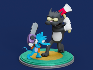 Itchy and Scratchy Printable 3Dプリントモデル