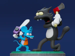 Itchy and Scratchy Printable 3D Print Model