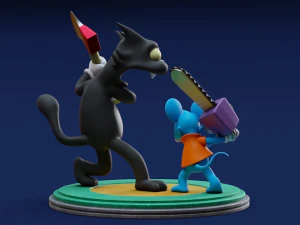 Itchy and Scratchy Printable 3D Print Model