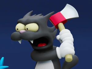 Itchy and Scratchy Printable 3D Print Model