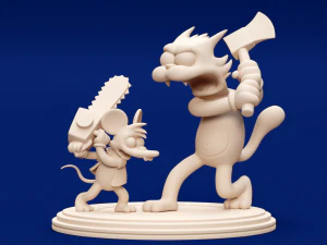 Itchy and Scratchy Printable 3D Print Model