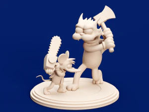 Itchy and Scratchy Printable 3D Print Model