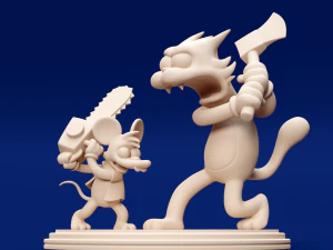 Itchy and Scratchy Printable 3D Print Model