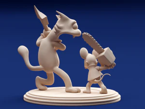 Itchy and Scratchy Printable 3D Print Model
