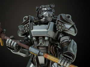 Pose de combat Fallout T60 Modèles 3D en vedette