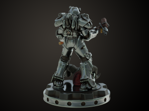 Fallout T60 Battle Pose 3D प्रिंट मॉडल
