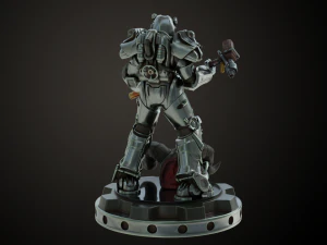 Pose de combat Fallout T60 Modèles 3D en vedette