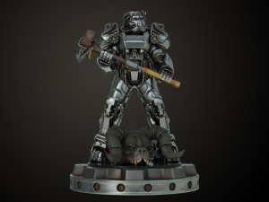 Fallout T60 Battle Pose 3D प्रिंट मॉडल