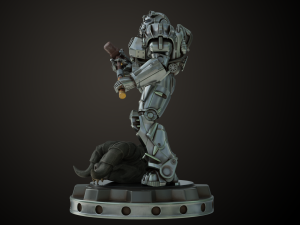 Fallout T60 Battle Pose 3D प्रिंट मॉडल