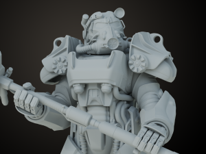 Fallout T60 Battle Pose 3D प्रिंट मॉडल