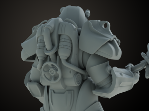 Fallout T60 Battle Pose 3D प्रिंट मॉडल