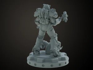 Pose de combat Fallout T60 Modèles 3D en vedette