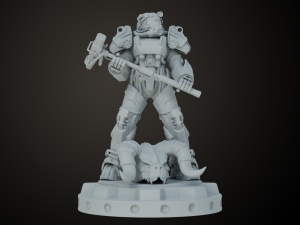 Fallout T60 Battle Pose 3D प्रिंट मॉडल