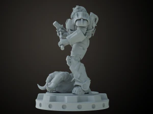 Pose de combat Fallout T60 Modèles 3D en vedette