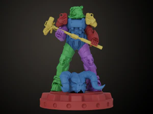 Pose de combat Fallout T60 Modèles 3D en vedette