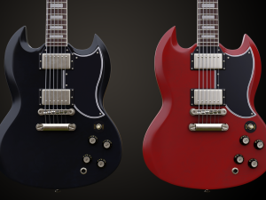 SG Custom Guitar 3D 模型