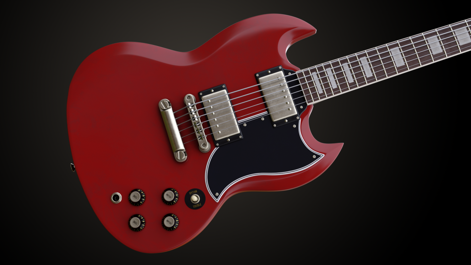 modèle 3D de Guitare électrique rouge avec support - TurboSquid 1839446