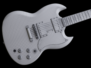 SG Custom Guitar Model 3D