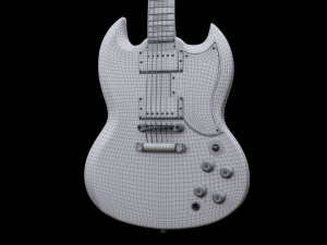 SG Custom Guitar Model 3D