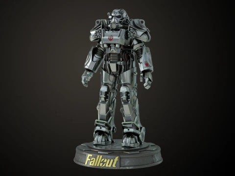 Fallout T60 Confr&eacute;rie de l'Acier Personnalis&eacute; Modèles 3D en vedette