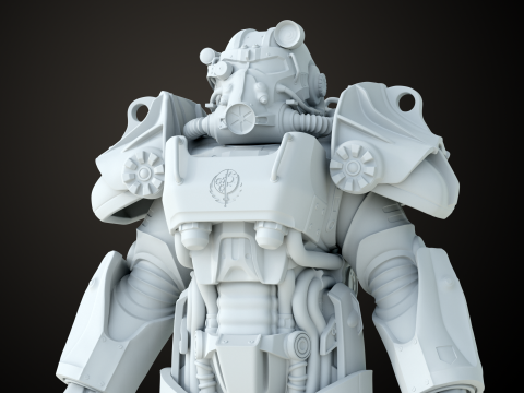 Fallout T60 Brotherhood of Steel Custom 3D-printmodel