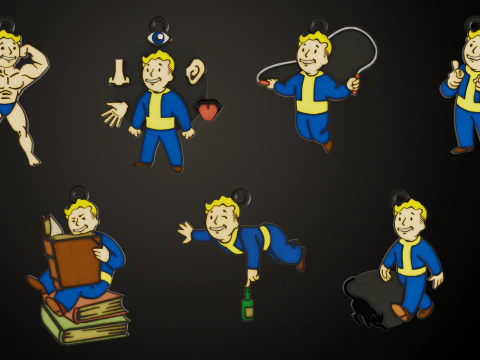 Fallout PipBoy SPECIAL Pins 3D Print Model