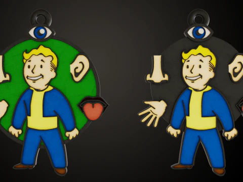 Fallout PipBoy SPECIAL Pins 3D Print Model