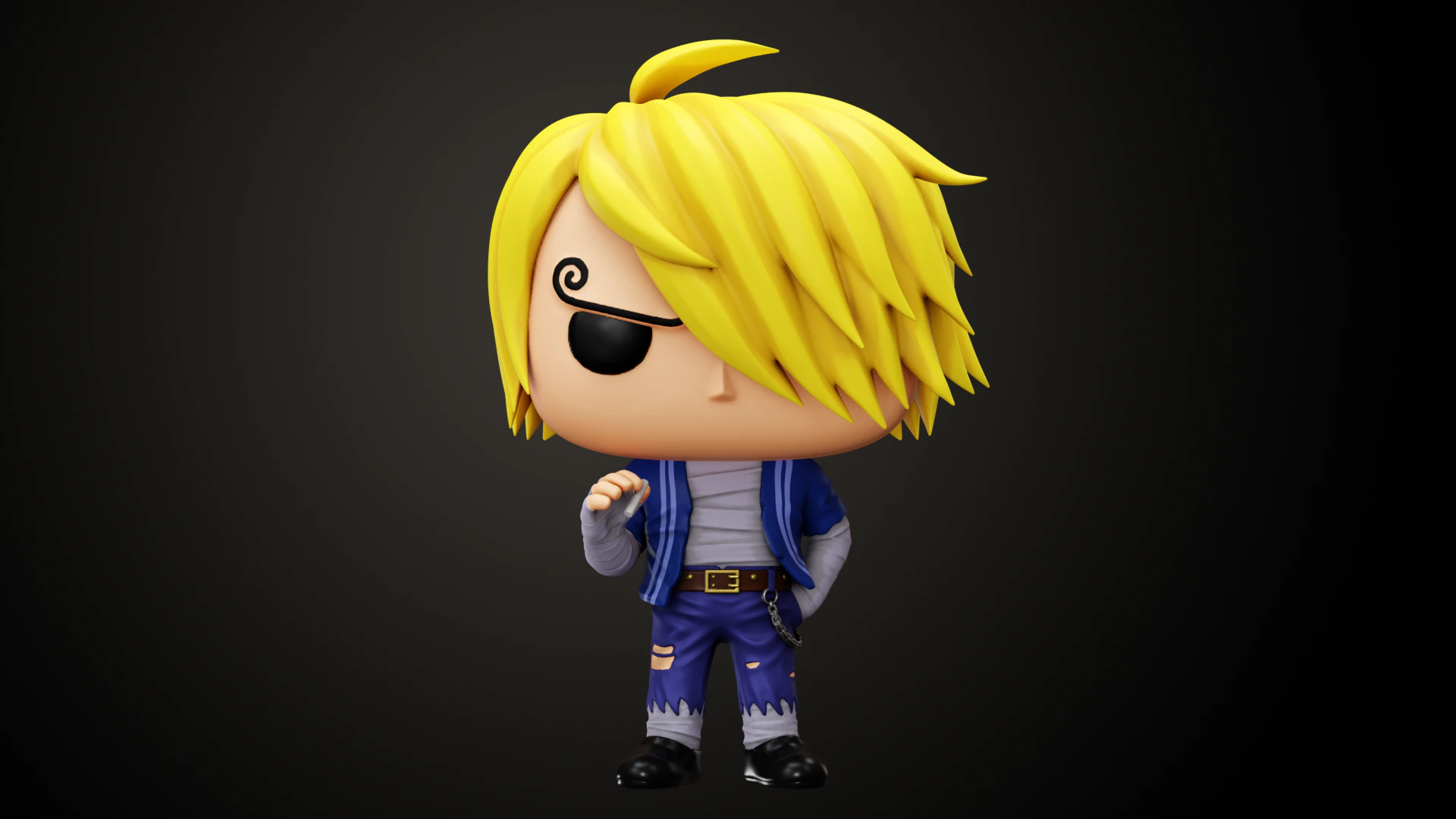 Funko Sanji Skypiea 3D Print Model .c4d .max .obj .3ds .fbx .stl .blend 