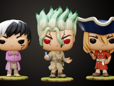 Dr Stone 3 Funko Characters 3D 打印模型